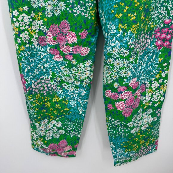 1980s pants floral vibrant vintage 80s Prestige slacks Pants woman’s size 14 - Picture 10 of 11